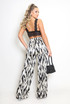 Animal Print Satine Wide Leg Trouser