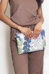 Floral Sequin Jute Clutch Bag 