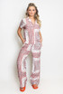 Paisley Print Blouse And Wide Leg Trouser Set