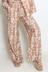 Printed Front Knotted Wide Leg Trouser