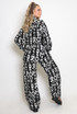 Printed Front Knotted Wide Leg Trouser