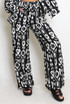 Printed Front Knotted Wide Leg Trouser