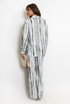 Marble Stripe Blouse And Trouser Set