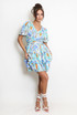 Printed V Neck Frilled Mini Dress