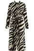 Zebra Print Belted Shirt Dress