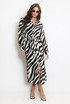 Zebra Print Belted Shirt Dress