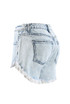 Frayed Hem Acid Wash Denim Shorts