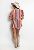 Striped Tie Front Smock Blouse And Shorts Set 
