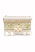 Nude Sequin Pearl Boho Clutch Bag 