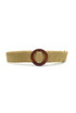 Wooden Buckle Gold Weave Belt 