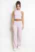 Space Dye Knit Crop Top And Wide Leg Trouser Set 