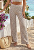 Space Dye Knit Wide Leg Trouser 