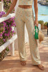 Space Dye Knit Wide Leg Trouser 