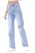 Ripped Style Wide Leg Jeans 