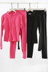 Fitted Long Sleeve Active Top And Leggings Set