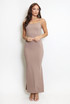 Strappy Bodycon Side Slit Maxi Dress