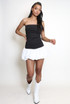 Puff Hem Bandeau Mini Dress