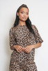 Leopard Print Short Sleeve Top