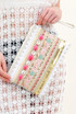 Fuchsia Pom Pom Boho Clutch Bag 