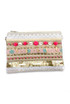 Fuchsia Pom Pom Boho Clutch Bag 