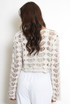 Cream Crochet Round Neck Tops