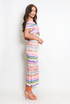 Striped Print Cut Out Midi Dress