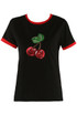 Cherry Print Round Neck Tees