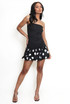 Polka Dot Puff Hem Bandeau Dress 