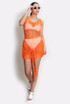 Tie Front Sheer Fishnet Mini Dress