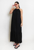 High Neck Smock Maxi Dress