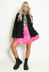 Rock & Roll Embossed Denim Shacket