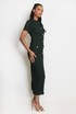 Button Front Short Sleeve Maxi Dress