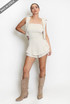 Shirred Frill Hem Playsuit 