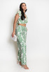 Leaf Print  Wide Leg Trouser