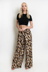 Elasticated Leopard Print Wide Leg Trouser