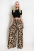 Elasticated Leopard Print Wide Leg Trouser