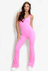 Cut Out Back Ruched Pushup Jumpsuit