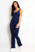 Cut Out Back Ruched Pushup Jumpsuit