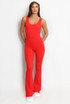 Cut Out Back Ruched Pushup Jumpsuit