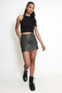 Fuax Leather A-Line Mini Skirt