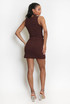 Textured Golden Buttons Trim Skirt