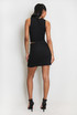 Textured Golden Buttons Trim Skirt