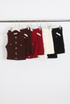Textured Golden Buttons Crop Top & Skirt Co-Ord
