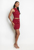 Textured Golden Buttons Crop Top & Skirt Co-Ord