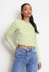 Textured Long Sleeves Crop Top