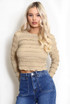 Textured Long Sleeves Crop Top
