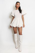 Short Sleeve Puff Ball Dress