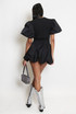 Short Sleeve Puff Ball Dress