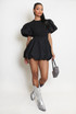 Short Sleeve Puff Ball Dress