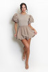Short Sleeve Puff Ball Dress